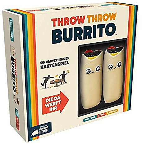 Exploding Kittens, Throw Throw Burrito (Auflage 2022), Partyspiel, Kartenspiel, 2-6 Spieler, Ab 7+ Jahren, 15+ Minuten, Deutsch