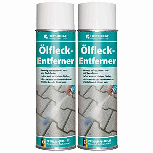 HOTREGA Ölfleck Entferner Ölflecken einfach und schnell entfernen hochwirksames Profi Produkt 500ml, Menge:2