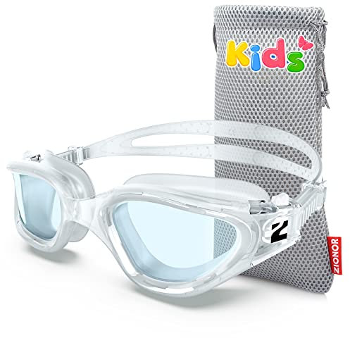 ZIONOR Schwimmbrille Kinder, G1MINI Polarisiert/non Polarisiert Komfortabel Kinder Schwimmbrille, Anti Nebel UV-Schutz Schwimmbrille für Mädchen und Jungen (Jahre 6-14)