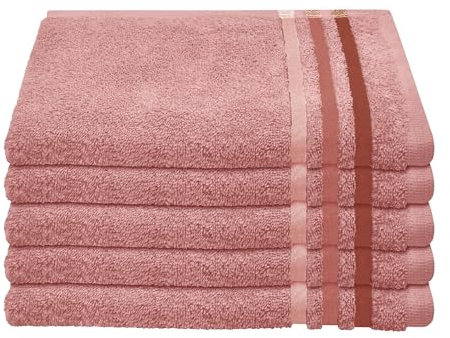 Schiesser Gästetuchset Skyline Color - 5-teilig - 30 x 50 cm - Altrosa