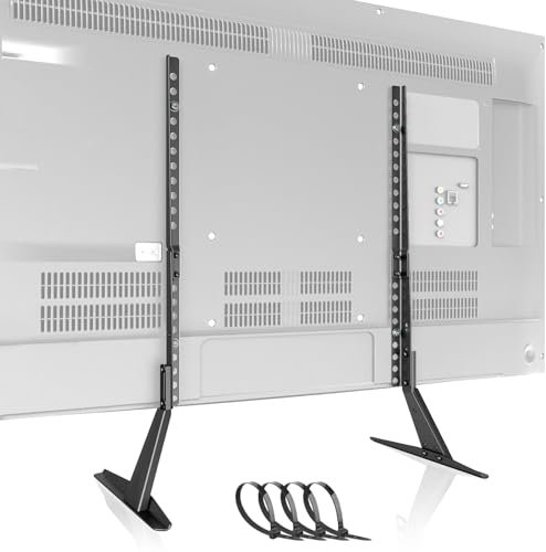 PUTORSEN Pied de Television Universel de 23 à 65 Pouces, Pieds TV à Hauteur Réglable pour Téléviseurs LCD/LED/OLED Plats et Incurvés, Pied Universel pour TV, Max VESA 800x400mm jusqu'à 50kg, Noir