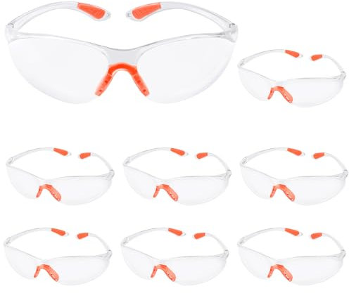 flintronic Safety Glasses, 8PCS Eye Protection Glasses, Protective Equipment Security Glasses, Anti Dust Scratch Clear Safety Lab Goggles for Work Construction Laboratory Chemistry