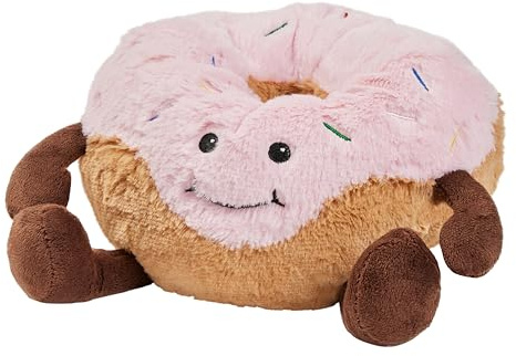 Warmies Microwaveable Pink Donut – Soft Plush Cuddly, Weighted Teddy Lavender Scented for Soothing Warmth & Pain Relief, Hot or Cold Use