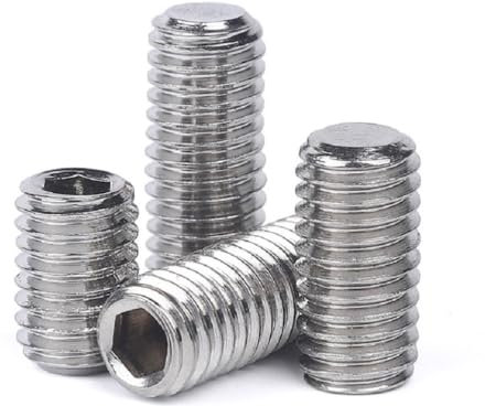 AYYSSM 100 Tornillos prisioneros de Acero Inoxidable con Punta Plana y hexágono Interior, sin Cabeza, M4x3/4/5/6/8/10/12/16 mm(M4X3 100PCS)