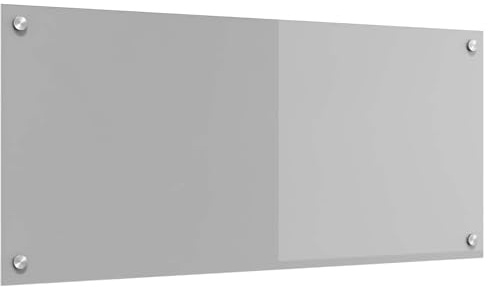 vidaXL Küchenrückwand Hellgrau 90 x 40 cm Gehärtetes Glas, Moderne Küchenrückwand, langlebiger hitzebeständiger Glas-Schutz, schlankes Upgrade für den Kochbereich, minimalistisches Schutzpanel