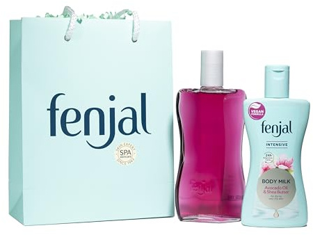 Fenjal Intensive bath luxury gifting set | For deep nourishment and relaxation | Gift set Contain : 1x Oil & Care Foam Bath 200 ml , 1x Body Milk 200ml