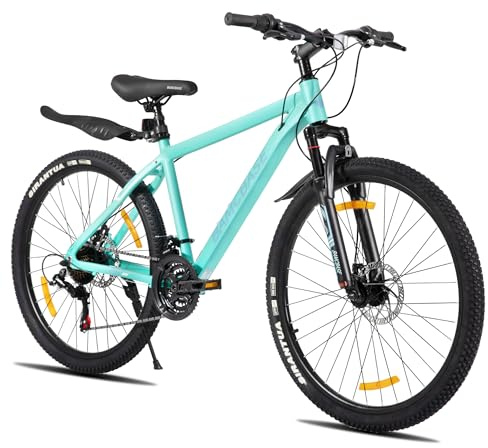 HILAND Mountain Bike 26 Pollici, MTB Hardtail con Telaio in Alluminio, 21 Velocità con Freni a Disco, Bicicletta per Adulti Uomo e Donna, Verde