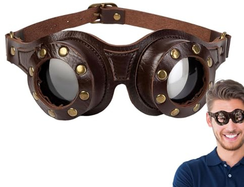 Generico Occhiali Steampunk | Occhialini Steampunk Per Halloween - Occhiali da Sole Retrò Regolabili Per Donna Per Escursioni Festeggiamenti e Cosplay