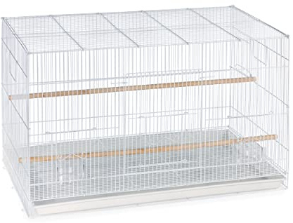Prevue Pet Products Flight Cage Metal Steel Bird Crate, Multi-Bird Home Stackable Cage for Birds, Home Crate for Extra-Small Pet Parakeets, Finches, and More, White