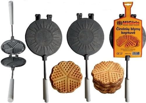 Migiris - Waffle Antiadherente Fabricante en Forma de corazón para Todos los fogones