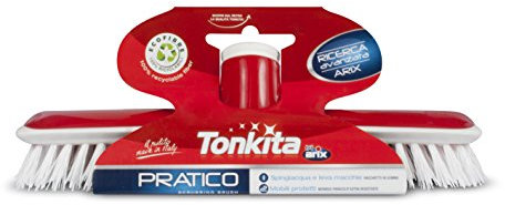 TONKITA | Pratico Spazzolone per Pavimenti, Scopa Compatta, Spazzolone per Panno Bagnato e Asciutto, Pulizia del Pavimento, Spingi-Acqua - Made In Italy