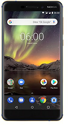 Nokia 6.1 Smartphone Débloqué 4G (Ecran : 5,5 pouces - 32Go ROM - 3Go RAM - Dual-Nano SIM) Bleu [Version Française]
