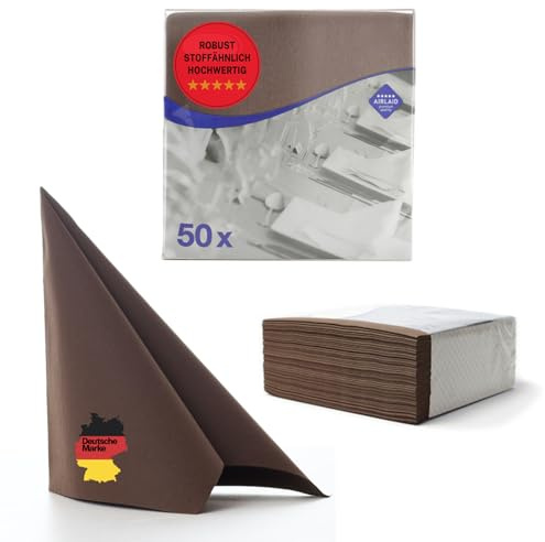 AROBA Lot de 50 serviettes Airlaid - 40 x 40 cm - Serviettes de table jetables semblables au tissu - Serviettes décoratives de qualité supérieure pour mariages, événements, hôtels, restaurants