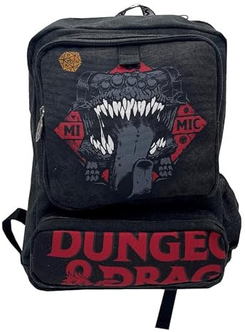 Dragons & Dungeons- Rucksack, Dungeon & Dragons, Junior-Rucksack, Schulbedarf, Rucksack, Schwarz, Offizielles Produkt (CyP Brands)