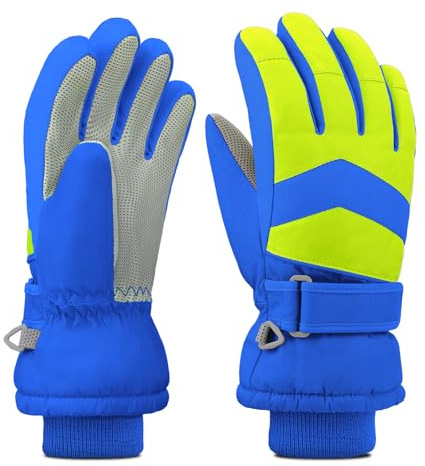 Leeboom Gants Ski Enfant d'hiver Gants Impermeable Enfant pour 3-13 Garçons et Filles pour Ski, Snowball, Patin à Glace et Sports en Hiver