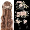Accesorios para el cabello de la dama de honor, peinetas para el cabello de novia Pasadores de pelo de flores para mujeres Para las mujeres niñas, boda, Ball-4pcs