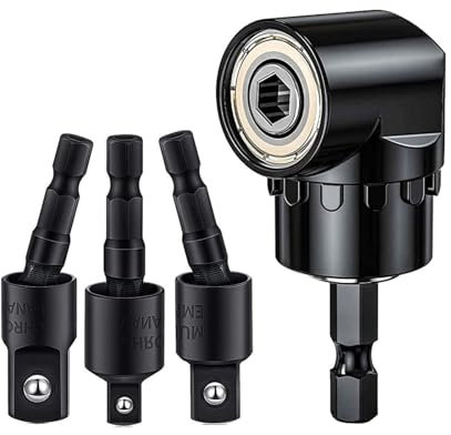 Angle Drill Attachment, 105° Right Angle Drill Adapter, Cordless Screwdriver Angle Attachment for Hand Drill, Electric Drill Accessory for Tight Corners and Precision Tasks