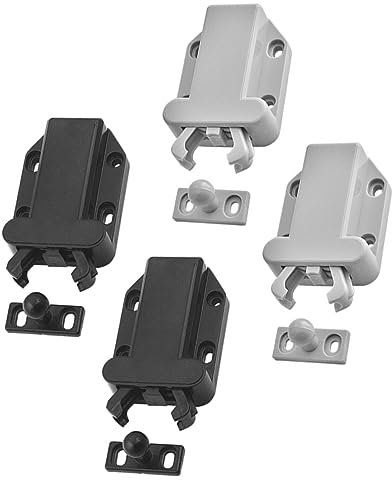 DIYEAH 4pezzi Chiusura Pressione Per Armadietti Dispositivo Di Blocco Automatico Plastica Chiusura Rimbalzante Per Porte e Facile Installazione e Uso Sicurezza Per La Casa e Praticità