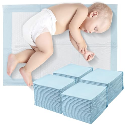 Sudnsadaks Lot de 100 Alese Jetable Bebe, 33 × 45cm Matelas à Langer pour Bébé, Tapis de Change Respirantes, Ultra Doux, Anti-Fuite, à Absorption Rapide et Imperméables pour Table à Langer et Lit Bébé