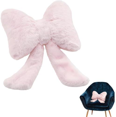 aieieii Pink Bow Cushion Preppy Room Decor, Pink Bedroom Accessories