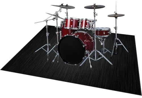 ZAJENKUB 300 x 200 cm Tapis Batterie Electronique, Tapis d'instrument de Musique, Tapis Anti Vibration pour Kits de Batterie Electronique, Tapis de Ménage, Tapis Tambour insonorisée Antidérapants