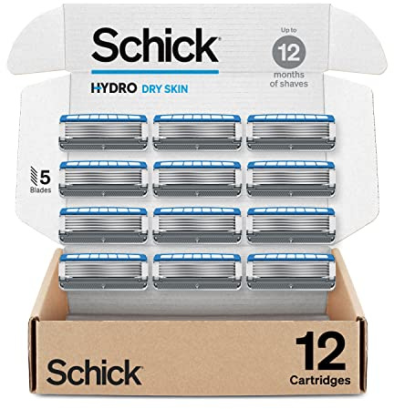 Schick Hydro Dry Skin Razor Refills for Men, 12 Count