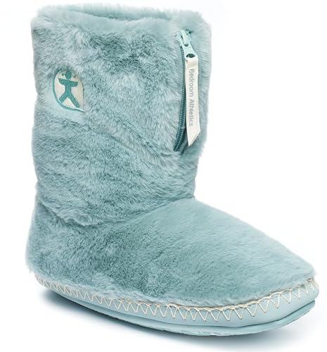 Bedroom Athletics Womens Marilyn Classic Faux Fur Slipper Boot Soft Warm Zip Fastening Memory Foam Durable Machine Washable