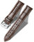 MUENShop Leder Uhrenarmband Alligator Schnellverschluss Klassische Dornschließe für 18mm-24mm Schwarz/Braun/Blau/Grün Kalbsleder Ersatz Armband für Herren/Damen