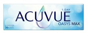 Acuvue Oasys Max 1-Day Lentes diarias con tecnología TearStable y filtro de luz OptiBlue, -3.50 dpt, diámetro 14.3 mm, 30 unidades, adición, curva base 9.0 mm
