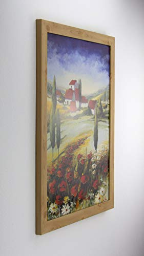 Bonito - Cornice per poster, profilo Slimline, 50 x 75 cm, in abete rosso, 75 x 50 cm, cornice per puzzle, con vetro sintetico antiriflesso