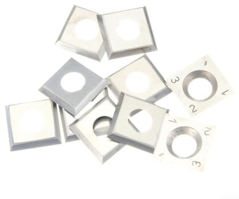 Lot de 10 inserts en carbure, outils de tournage du bois, accessoires de rechange pour tournage du bois, burins indexables (inserts carrés)