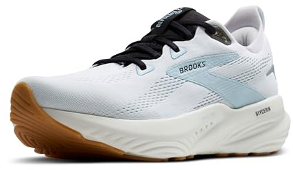 Brooks Men’s Glycerin 22 Neutral Running Shoe - Bright White/Winter Sky/Black - 8 Medium