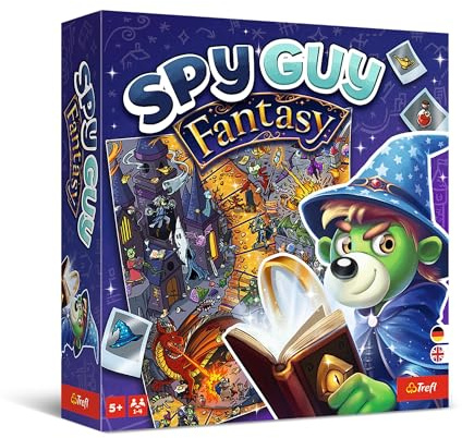 Trefl – Spy Guy Fantasy – Juego de observación cooperativa, Mundo de la Magia y los Animales fabulosos, búsqueda de Pistas, Juego de Mesa Familiar para Adultos y niños a Partir de 5 años