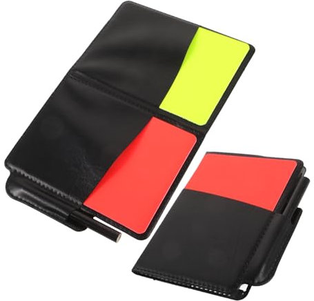 PAMINGONO 2sätze Schiedsrichter-Karten Fußball Mit Roter Und Gelber Karte Notizblock Und Stift Für Sportveranstaltungen Und Offizielle