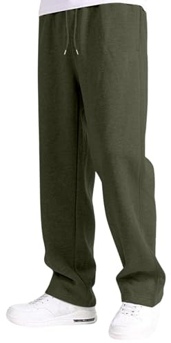 Générique Jogging Homme Bas De Femme Large Pantalon Cuisine Basique Ensemble Taille Élastique Pants Workout Training Chaud Poches Automne Hiver 2025 armée Verte XL
