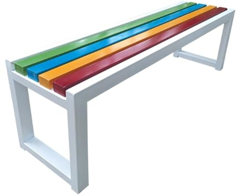 LUNAIZHUO Panchine da Esterno Resistenti Alle Intemperie, Panca da Giardino Senza Schienale, Sedia Rainbow Slats da 2-3 Posti per Parco, Prato, Spogliatoio, Veranda(White,100cm/39in)