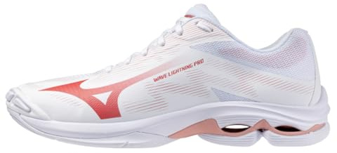 Mizuno Wave Lightning Pro White/Red Women's Shoes 2026, White/Red, 7 UK