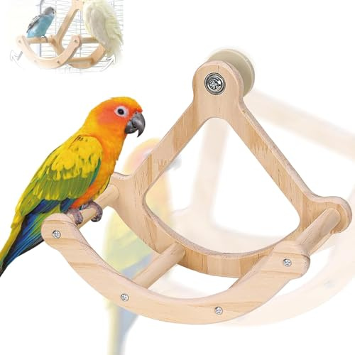 Jouet Oscillant Perroquet, Balançoire en Bois pour Oiseaux,Jouet De Balançoire pour Oiseaux, Roue De Perroquet en Bois De Bateau Pirate, pour Canaris Perruches Autres Et Animaux
