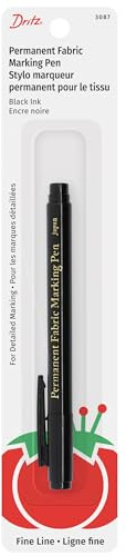 Dritz 3087 The Fine Line Permanent Fabric Marker, Black, 8.5 x 2.88 x 0.38