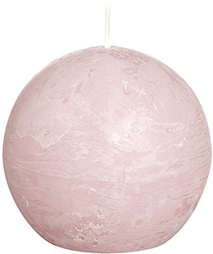 Rustique Bougie Boule, Cire de Paraffine, Doux Rose