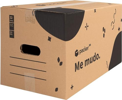 packer PRO Lot de 10 Boîtes en Carton pour Déménagement et Rangement avec Poignées, Carton Ultra Résistant, 430 x 300 x 250 mm