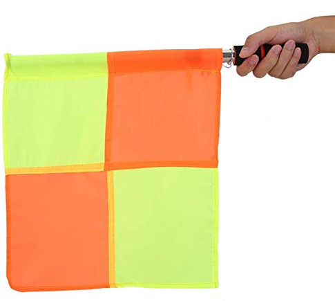 Alomejor Drapeau d'arbitre 2 pièces Drapeau de Juge de Lignes de Sport étanche avec Sac de Rangement pour Match d'entraînement de Hockey Football Football