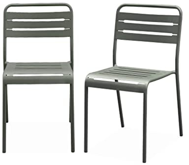 Alice's Garden - Lot de 2 chaises de Jardin Acier. 2 Places. Savane. Amelia. L44 x P52 x H79cm