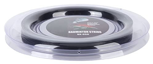 Badminton-Saite, Badmintonschläger-Saite 200 M, Ausgezeichneter Elastizitätsersatz, Hochfest, für Fitnessstudio (Schwarz)