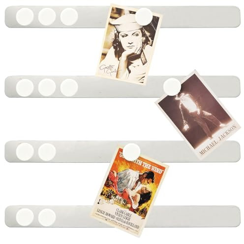 PYJLBX Tableau Magnetique Mural, Plaque Magnétique Tableau Aimanté Mural, Plaque Aimantée Adhésive, Bande Magnetique Tableau Memo avec 10 Pcs Blanc Aimants, pour Photo Tableau Magnetique Frigo (4 Pcs)