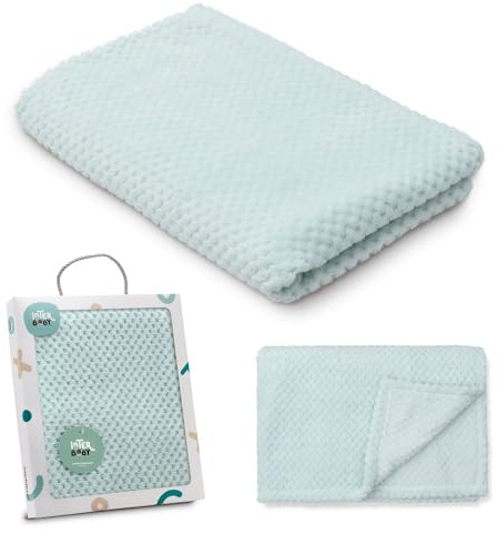 Interbaby - Manta Bebé Recien Nacido | Extrasuave de Porcorn, Cómoda, Cálida | Manta Meses Bebé 80x110cm, Unisex, Para Cunas, Carritos