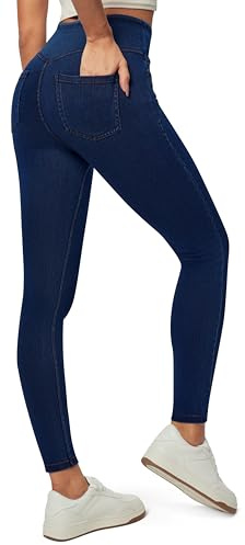 Heathyoga Stretchy Jeans for Women Trendy High Waist Pull On Jeggings Tummy Control Womens Skinny Jeans Leggings with Pockets