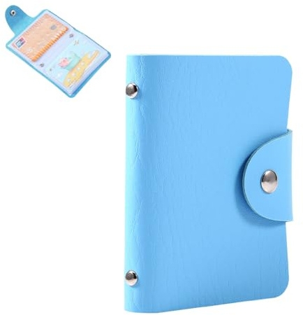 Beufee Étui pour Cartes de Visite, Organisateur de Cartes de crédit en Cuir PU, Livre de Cartes de Visite, Porte-Cartes de Visite, étui pour Cartes d'identité de Visite pour 24 Cartes (Bleu)