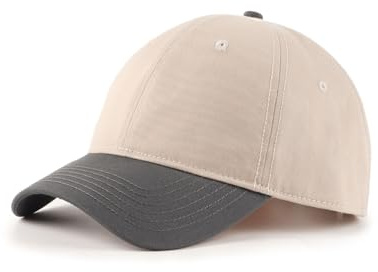 Zylioo XXL-Large Baseball Caps UV Protection Running Sports Cap Hats for Big Heads Oversized Classic Golf Tennis Hat Beige/Grey