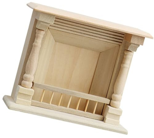 JUYAXIN Figurine de cheminée réaliste en bois pour maisons de poupée à l'échelle 1/12 et décoration de salon